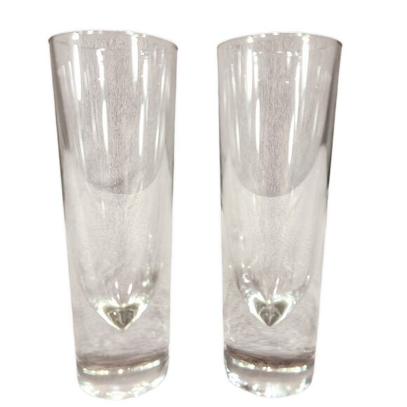Vtg Carlo Moretti Bullet Glasses Brunch 7" Set of 2 Italy Heavy Weighted 1980s‎ - Picture 1 of 12